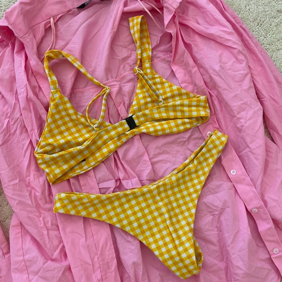 Blackbough Swim Yellow check bikini - Picture 2 of 2